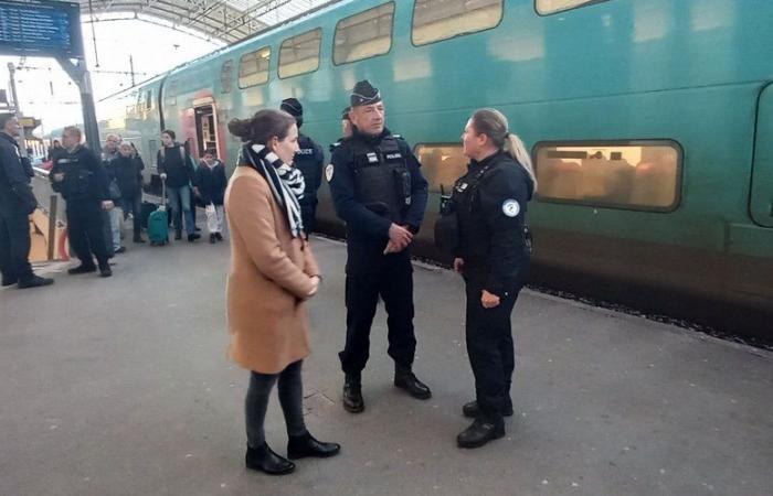 Durante las salidas de vacaciones, la policía y la seguridad ferroviaria protegen los trenes y la estación de Montauban.