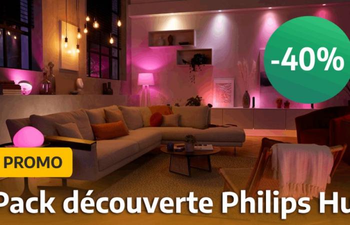 ¡Este paquete de descubrimiento de Philips Hue White y Color está en oferta al -40%!