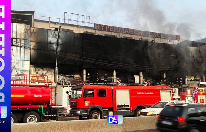 Devastador incendio en el supermercado Exclusive de Yoff