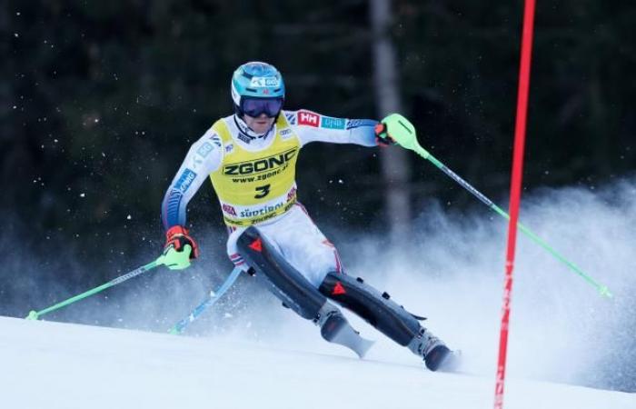 Timon Haugan en cabeza tras la primera ronda del slalom de Alta Badia, Clément Noël 3º