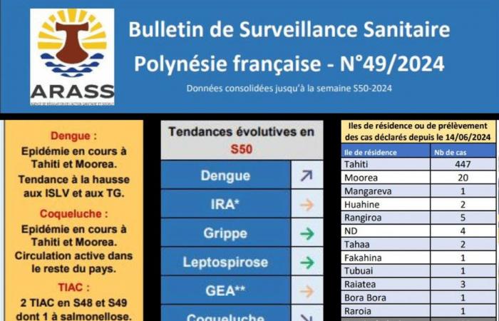 El dengue aumenta en las Islas de Sotavento y Tuamotu Gambier