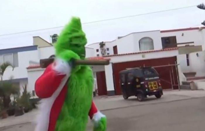 Policía peruano disfrazado del “Grinch” arresta a presuntos narcotraficantes