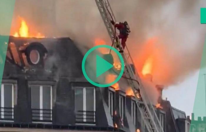 Las impresionantes imágenes del incendio en un edificio del barrio de Saint-Lazare