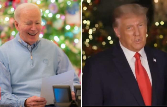 Biden y Trump comparten mensajes navideños marcadamente diferentes antes del día de la toma de posesión: “Estamos aquí para amarnos unos a otros”