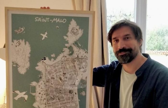 “Los Malouin están muy orgullosos de su ciudad”: en Saint-Malo, este artista revisita el mapa de Intra-Muros