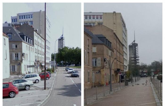 ANTES/DESPUÉS. En casi 15 años, estas calles de Metz se han vuelto irreconocibles