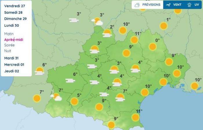 El tiempo para el fin de semana y hasta el 1 de enero: qué tiempo se espera en Occitania y Francia