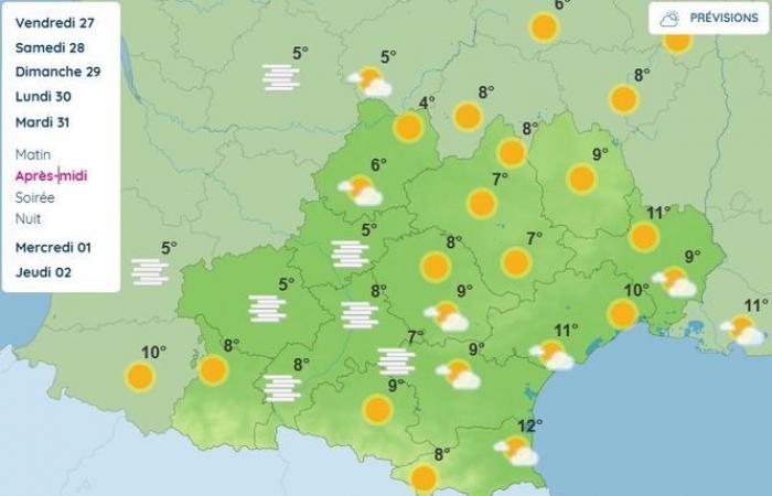 El tiempo para el fin de semana y hasta el 1 de enero: qué tiempo se espera en Occitania y Francia