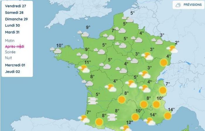 El tiempo para el fin de semana y hasta el 1 de enero: qué tiempo se espera en Occitania y Francia