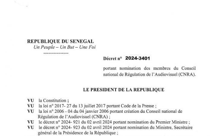 Nombramiento de Lamine Ndiaye para el Consejo Nacional de Regulación Audiovisual (CNRA) – Senepeople