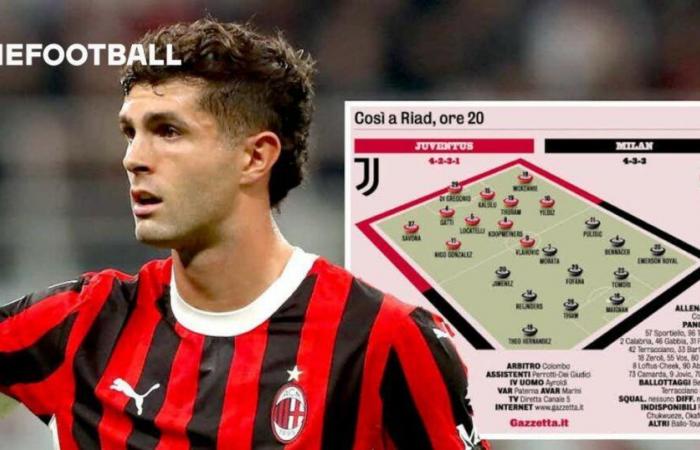 GdS: XI previstos para Juventus vs. Milán – Pulisic regresa con un gran impulso