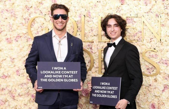 Los ganadores del concurso de dobles de Timothée Chalamet y Glen Powell, estrellas inesperadas de la alfombra roja.