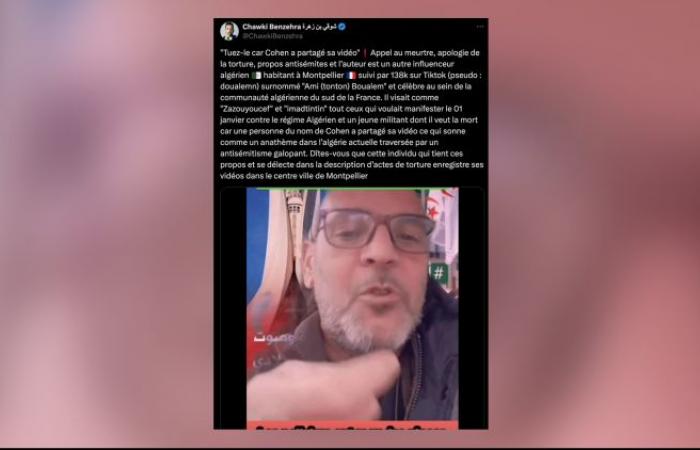 Comentarios antisemitas, llamamiento al asesinato… Un nuevo influencer argelino en el punto de mira de un informe