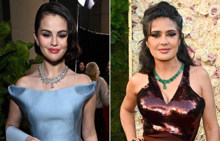 Selena Gomez se emociona después del encuentro con Salma Hayek en los Globos de Oro 2025