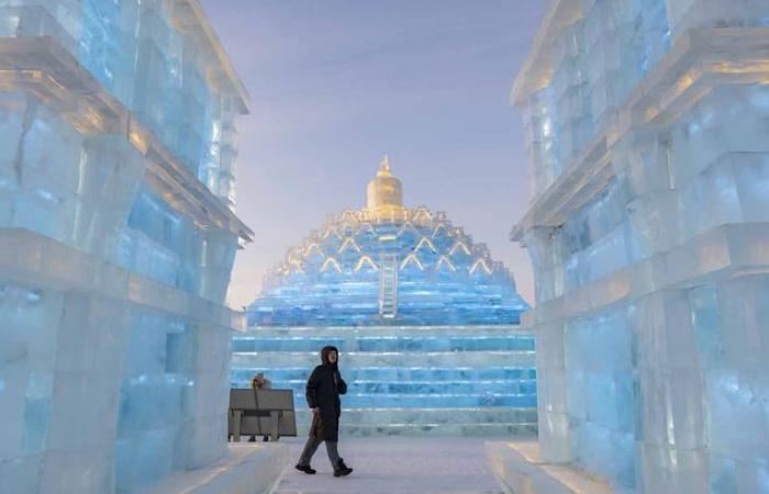 La Reina de las Nieves en la vida real… Vea las esculturas de dingos en el Festival de Hielo de Harbin, China