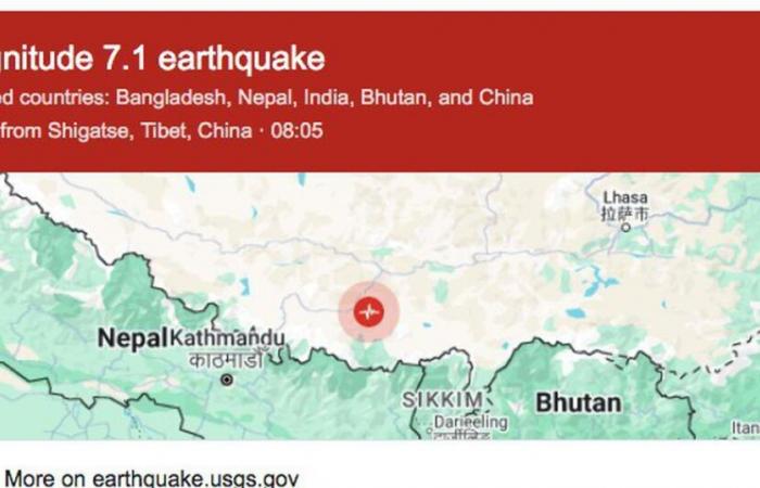 El Tíbet sufrió un terremoto de magnitud 7,1 y las laderas del Monte Everest temblaron