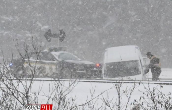 Accidente en la autopista 20 cerca de St-Apollinaire