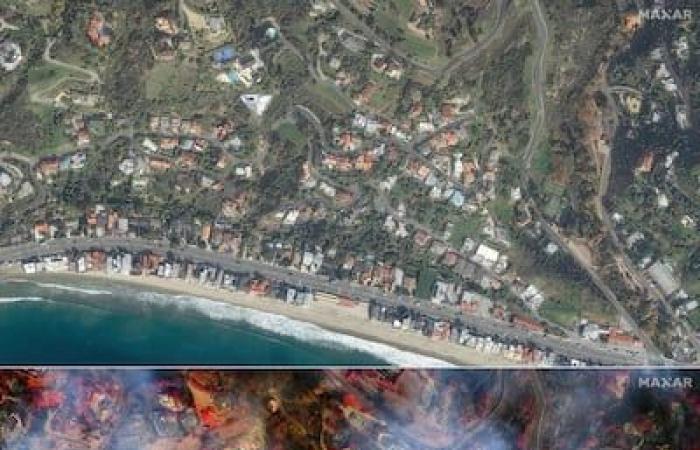 Vistas desde el cielo, las consecuencias “apocalípticas” de los incendios de Los Ángeles