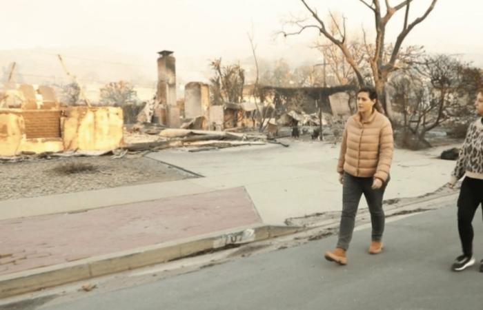 En el barrio Pacific Palisades, vecinos descubren los daños