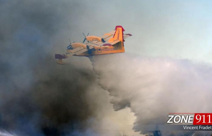 Avión CL-415 dañado por un dron mientras luchaba contra grandes incendios en California