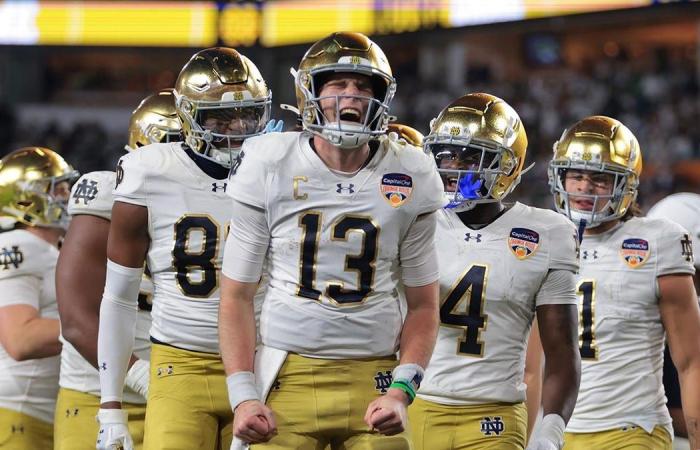 Riley Leonard regresa de una lesión para llevar a Notre Dame al campeonato nacional en la victoria del CFP contra Penn State