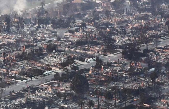 Visto desde el cielo, el barrio de Pacific Palisades está completamente “quemado”