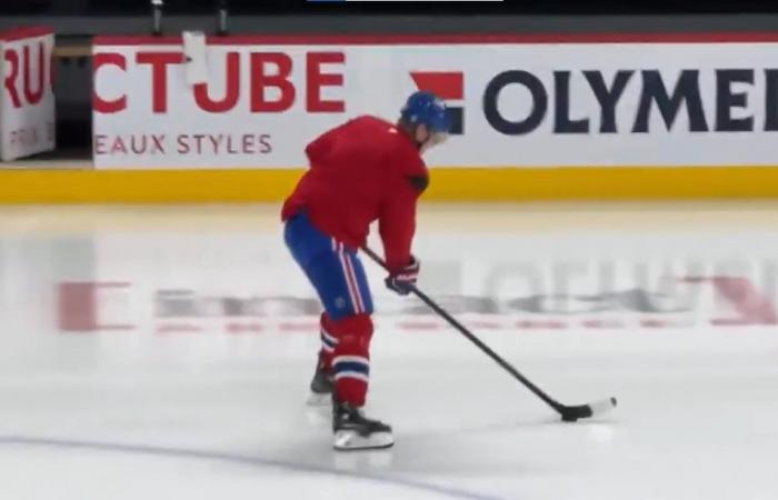 Patrik Laine patinó esta mañana en el Bell Center