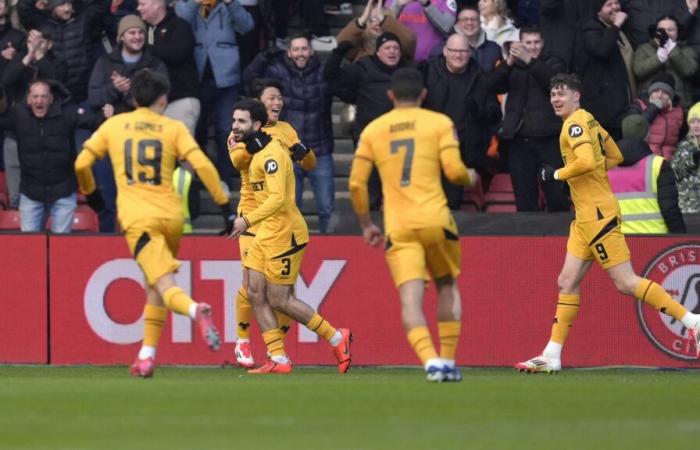 Rayan Ait-Nouri anota y los Wolves evitan el shock de la Copa FA al vencer al Bristol City