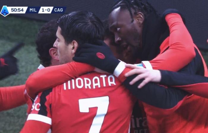 Morata rompe el marcador para el Milan tras una primera parte complicada