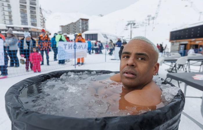 100 km descalzo en la nieve: André Belibi aspira a un nuevo récord mundial