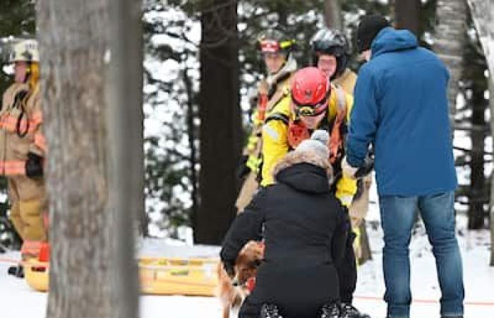 Rescate inusual: un hombre y un perro rescatados por los bomberos