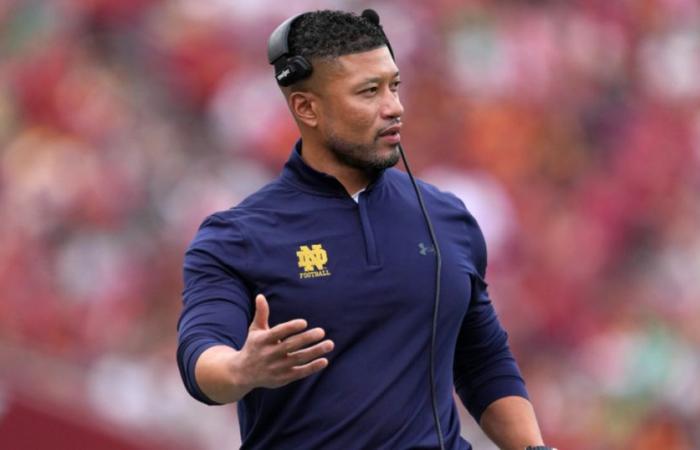 Los Chicago Bears están interesados ​​en el entrenador de Notre Dame, Marcus Freeman