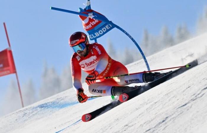 Loïc Meillard a la cabeza tras la primera vuelta del gigante de Adelboden