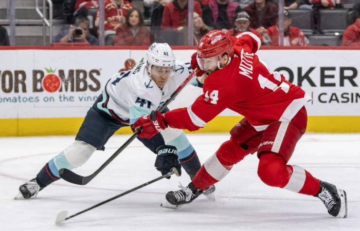 Domingo en la NHL | Séptima victoria consecutiva de los Red Wings que aplastan al Kraken