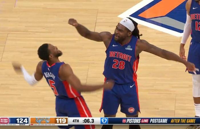 Los Pistons dominan a los Knicks (124-119)