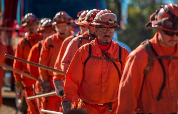 Incendio en Los Ángeles: reclusos luchan contra las llamas