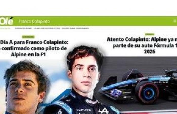 El sustituto de Colapinto pasa a la historia de la Fórmula 1