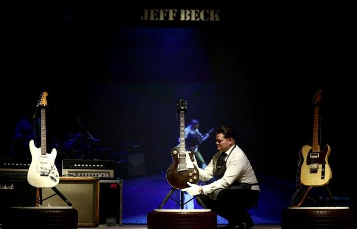 Las guitarras del ícono del rock Jeff Beck a subasta