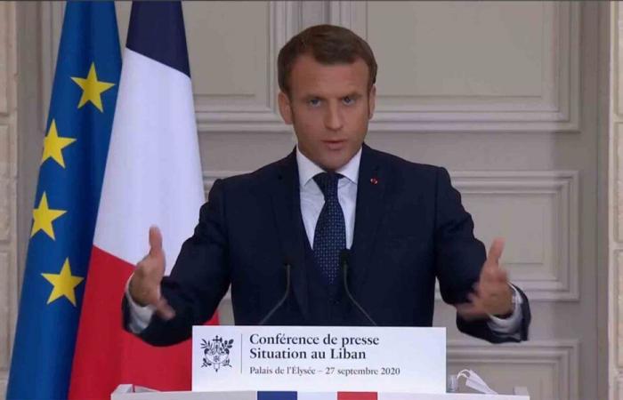 Emmanuel Macron en el Líbano el 17 de enero