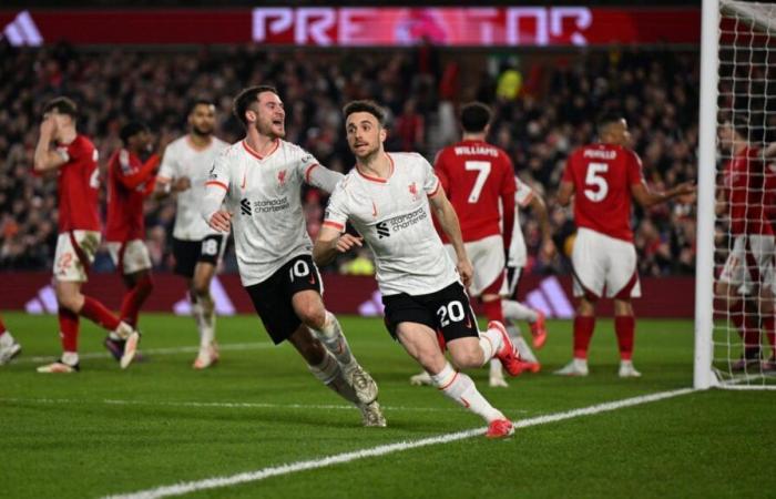 El empate de Diogo Jota le da al Liverpool el empate 1-1 en Nottingham Forest