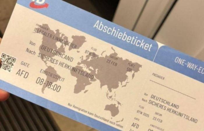 El AfD, el partido de extrema derecha alemán, distribuye “billetes de deportación” a personas de origen inmigrante