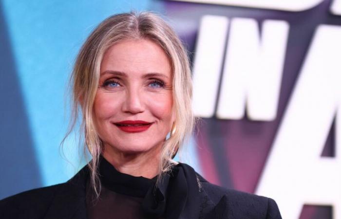 Cameron Diaz lució una blusa transparente con lazo en el coño para una rara alfombra roja