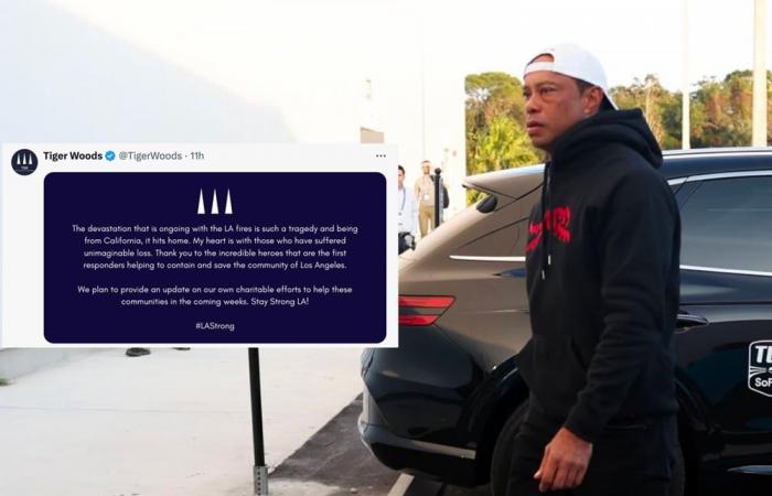 Tiger Woods muy preocupado por la dramática situación en Los Ángeles