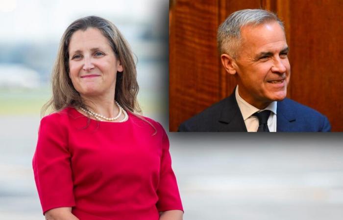 Se espera pelea a dos bandas entre Chrystia Freeland y Mark Carney