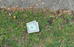 La policía advierte que no recoja los billetes de un dólar doblados que pueda encontrar en su jardín