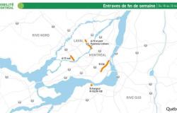Obstáculos del fin de semana: la ruta 136 y el puente Papineau-Leblanc a evitar