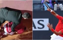 ATP Roma: Novak Djokovic da su noticia tras ser noqueado por una calabaza (vídeo)