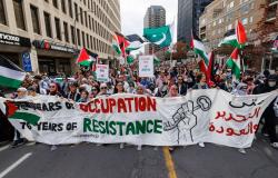 Miles de manifestantes pro palestinos marchan en Montreal