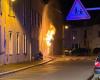 Noches-Saint-Georges. Un edificio en llamas tras una fuga de gas