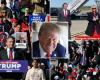 Donald Trump lleva al candidato a vicepresidente Doug Burgum con él a un mitin masivo en Wildwood, Nueva Jersey
